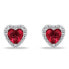 Romantic silver earrings with zircons Hearts EA901WR