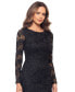 Фото #6 товара Women's Soutache Lace Long-Sleeve Sheath Dress