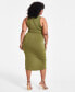 ფოტო #4 პროდუქტის Trendy Plus Size Ruched Draped Midi Dress, Created for Macy's