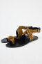 FLAT SPLIT SUEDE SLIDER SANDALS WITH STUDS