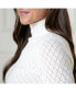 ფოტო #2 პროდუქტის Women's Organic Diamond Stitch Mock Neck Sweater