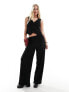 Vero Moda plisse wide leg trouser co-ord in black M - фото #1