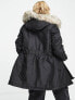 Фото #2 товара Only faux fur hooded parka coat in black