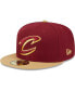 Men's Wine/Gold Cleveland Cavaliers Gameday Gold Pop Stars 59Fifty Fitted Hat