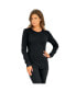 Фото #1 товара Plus Size Thermal Crewneck Long-Sleeve Top