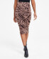 ფოტო #2 პროდუქტის Women's Printed Pull-On Midi Jersey Skirt , Created for Macy's