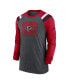 Men's Heathered Charcoal and Red Atlanta Falcons Tri-Blend Raglan Athletic Long Sleeve Fashion T-shirt