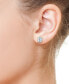 ფოტო #2 პროდუქტის EFFY® Aquamarine (1-1/2 ct. t.w) & Diamond (1/6 ct. t.w.) Halo Stud Earrings in 14k Gold