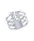 ფოტო #1 პროდუქტის Dazzling Star Bezel Trio Design Sterling Silver Diamond Women Ring