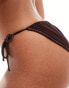 & Other Stories pleated tie waist bikini bottom in brown