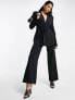ASOS DESIGN – Jersey-Anzughose in Schwarz mit superhohem Bund und weitem Bein