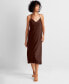 Фото #4 товара Women's Sleeveless Crepe de Chine Nightgown, Created for Macy's