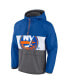 ფოტო #2 პროდუქტის Men's Royal New York Islanders Flagrant Foul Anorak Raglan Half-Zip Hoodie Jacket