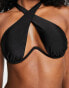 River Island underwire halter wrap bikini top in black