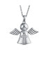 Фото #1 товара Bling Jewelry tiny Petite CZ Accent Cross Protection Guardian Angel Pendant Necklace For Teen Women .925 Sterling Silver