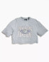 ASOS DESIGN PRIDE genderless oversized cropped studded t-shirt in grey with chest print grau, M - фото #1