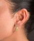Cubic Zirconia Triple Hoop Stud Earrings in Sterling Silver or 14k Gold over Sterling Silver