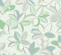 Vliestapete Floral Grün Weiß Blau Mint