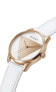 GUESS Ladies Trend Triangle Logo 36mm Watch Rose Gold-Tone White Dial White L...