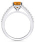 Фото #3 товара Citrine (1-1/4 ct. t.w.) and Diamond (1/6 ct. t.w.) Ring in 14K White Gold