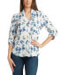 Фото #1 товара Juniors' Printed Roll-Tab Button-Front Shirt