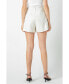 ფოტო #2 პროდუქტის Women's Linen Pintucked Shorts