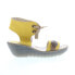 Fly London Yaje YAJE301FLY-001 Womens Yellow Leather Wedges Sandals Shoes 41