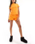 Chelsea Peers ribbed modal tshirt and short set in orange