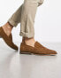 Thomas Crick woven saddle suede loafers in tan