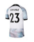 ფოტო #2 პროდუქტის Men's Luis Diaz White Liverpool 2022/23 Away Breathe Stadium Replica Player Jersey