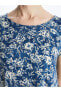 Фото #3 товара Платье женское LC Waikiki LCW Grace Bisiklet Yaka Desenli Kısa Kollu Kadın Elbise
