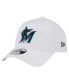 ფოტო #1 პროდუქტის Men's White Miami Marlins TC A-Frame 9FORTY Adjustable Hat