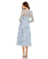 ფოტო #3 პროდუქტის Women's Embellished Illusion Long Sleeve Midi Dress