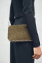 STUDDED SPLIT SUEDE CLUTCH CROSSBODY BAG