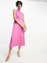 Фото #7 товара Little Mistress high neck midi dress in pink