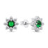 Серьги Brilio Silver Flowers EA577WG silver, clear, green - фото #1