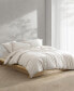 Washed Percale Cotton Solid 3 Piece Duvet Cover Set, King