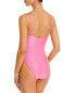Фото #2 товара Aqua 281626 Shimmer Square Neck One Piece Swimsuit Size Small