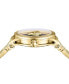 ფოტო #2 პროდუქტის Men's V-Code Swiss Ion-Plated Gold-Tone Stainless Steel Bracelet Watch 43mm