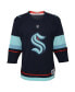 Фото #3 товара Toddler Boys and Girls Philipp Grubauer Deep Sea Blue Seattle Kraken Home Replica Player Jersey