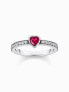 Thomas Sabo TR2448-640-10-56 Silver solitaire ring w. red stone + zirconia - фото #1