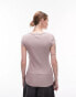 Фото #3 товара Topshop rib scoop neck cap sleeve tee in washed rose