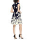 Фото #3 товара Women's Printed Cap-Sleeve Fit & Flare Dress