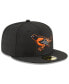 Фото #3 товара Men's Black Baltimore Orioles Cooperstown Collection Wool 59FIFTY Fitted Hat