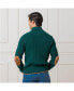 Men's Organic Half Zip Sweater with Suede Trim