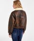 ფოტო #2 პროდუქტის Juniors' Faux-Fur-Collar Bomber Jacket