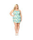 Plus Size The Golden Girls Aqua Character Print Skirted Dolly Romper