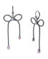 ფოტო #1 პროდუქტის Faux Stone Bow Drop Earrings