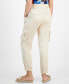 Фото #5 товара Petite Satin High-Rise Belted Cargo Pants, Created for Macy's