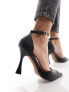 River Island court heel with embossed toe detail in black 40 - фото #3